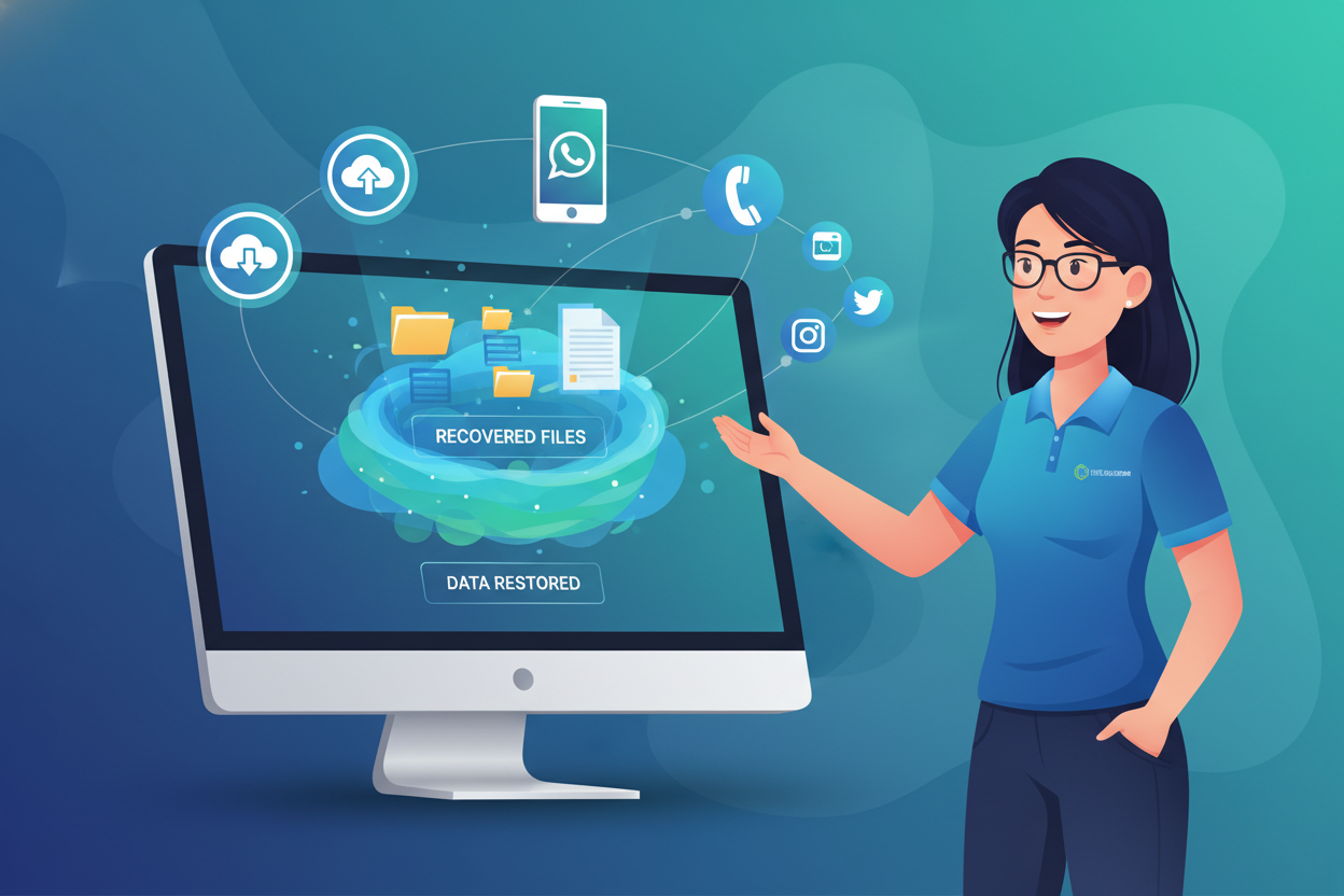 Service professionnel fourni par TechFixPro. Assistance complète via WhatsApp, téléphone ou réseaux sociaux pour : récupération de fichiers supprimés.