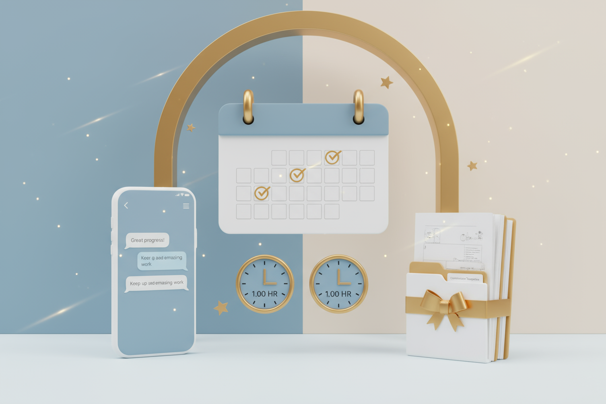 🌟 Coaching complet et suivi personnalisé sur 7 jours

2 séances de 1h chacune

Suivi et conseils personnalisés sur WhatsApp

Fichier d’outils et modèles de communication inclus