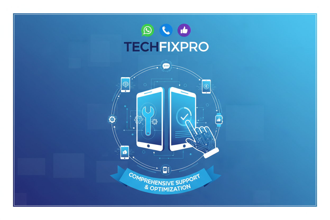 Service professionnel fourni par TechFixPro. Assistance complète via WhatsApp, téléphone ou réseaux sociaux pour : optimisation d’appareils mobiles.